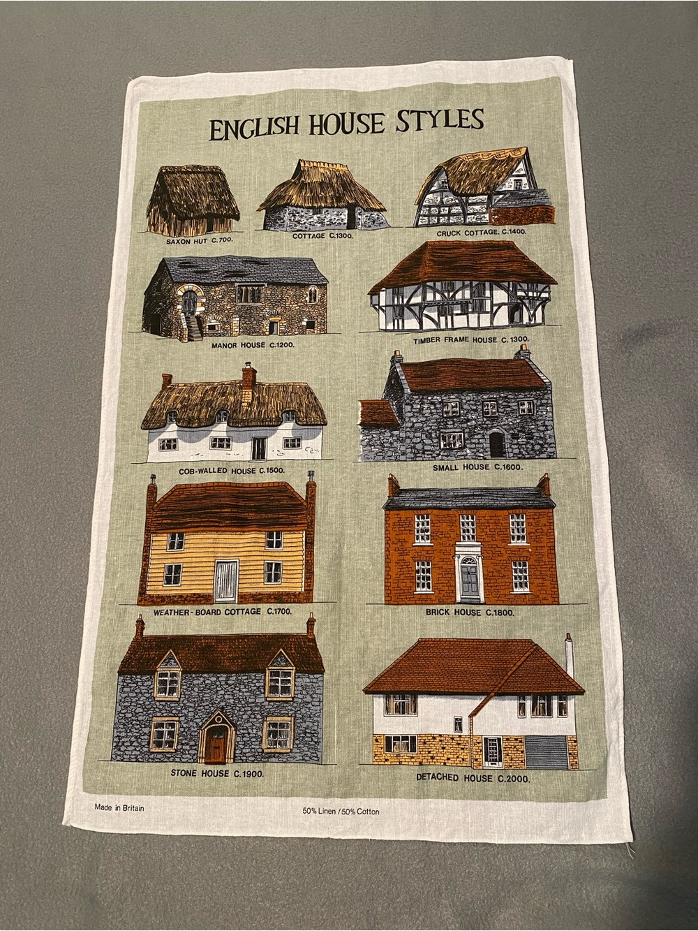 Vintage Linen Towel English House Styles